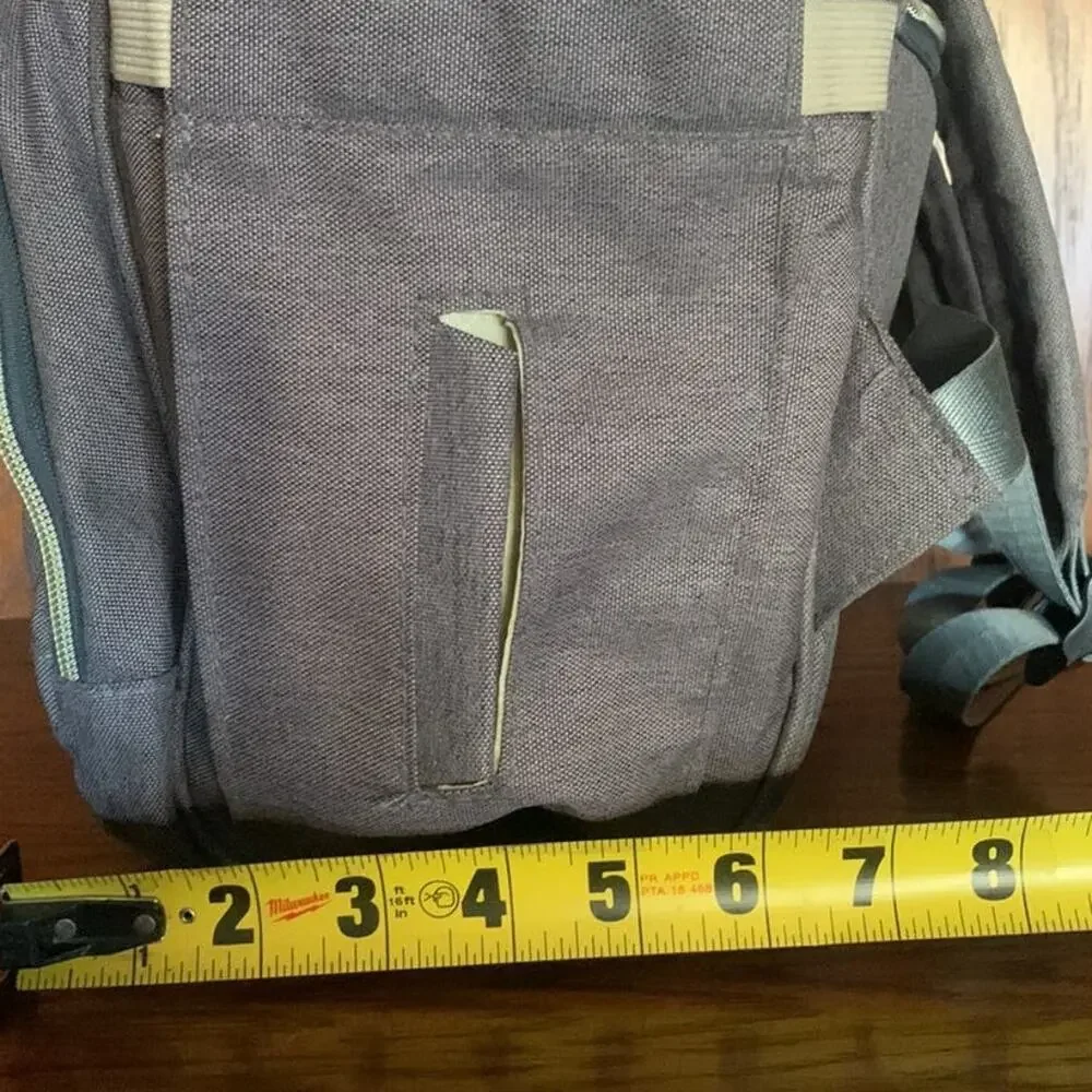 Diaper Bag Backpack Gray Multi-Pocket Baby Travel Backpack